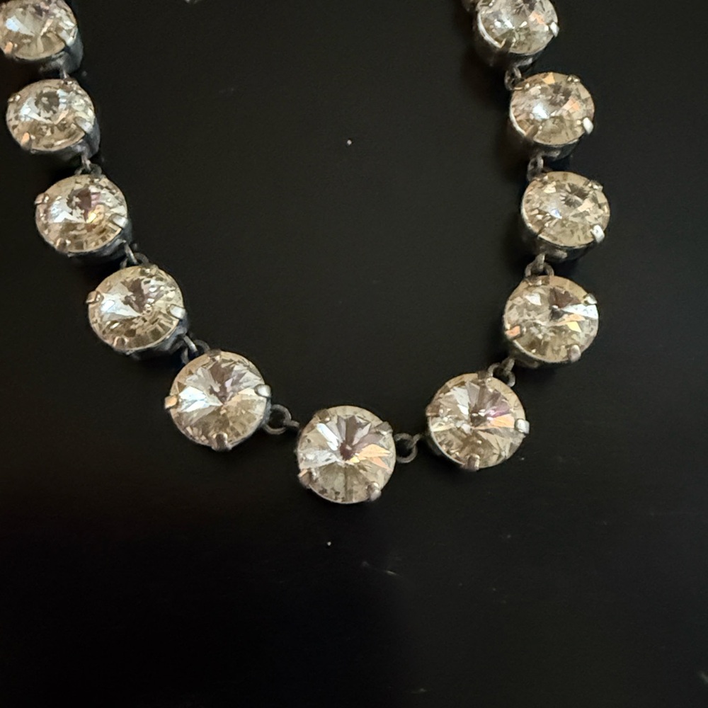 Sorrelli Statement Necklace in Antique Silver and Clear Swarovski Crystals